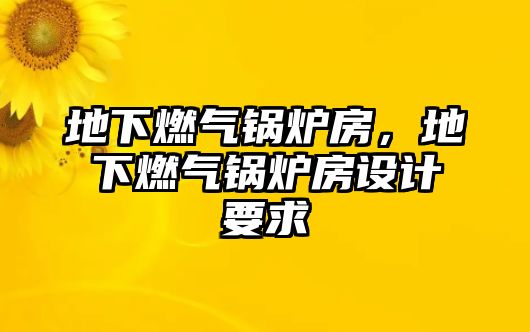 地下燃?xì)忮仩t房，地下燃?xì)忮仩t房設(shè)計(jì)要求