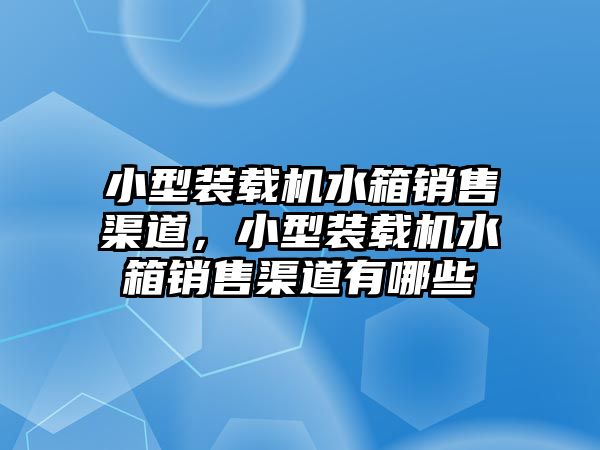 小型裝載機水箱銷售渠道，小型裝載機水箱銷售渠道有哪些