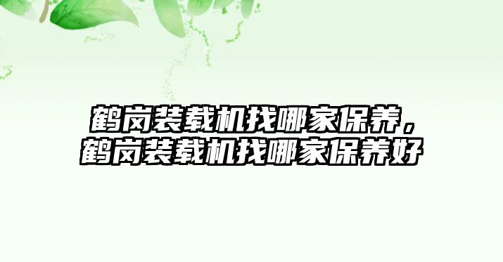 鶴崗裝載機找哪家保養，鶴崗裝載機找哪家保養好