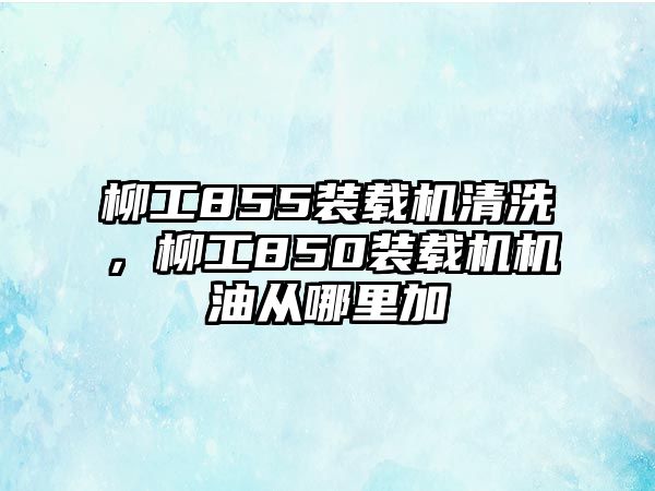 柳工855裝載機清洗，柳工850裝載機機油從哪里加