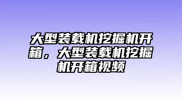 大型裝載機挖掘機開箱，大型裝載機挖掘機開箱視頻