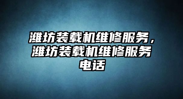 濰坊裝載機維修服務，濰坊裝載機維修服務電話