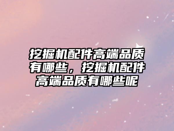 挖掘機配件高端品質有哪些，挖掘機配件高端品質有哪些呢