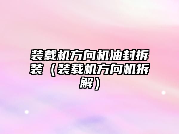 裝載機方向機油封拆裝（裝載機方向機拆解）