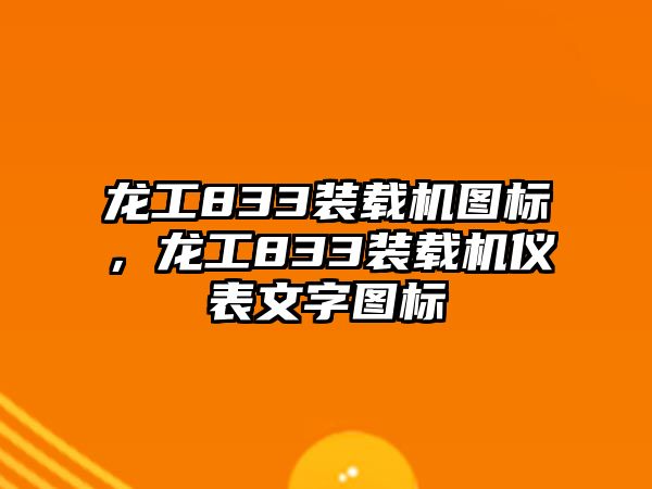 龍工833裝載機圖標，龍工833裝載機儀表文字圖標