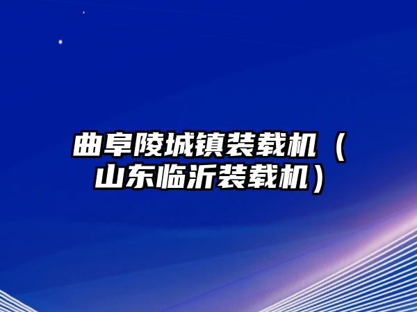 曲阜陵城鎮裝載機（山東臨沂裝載機）