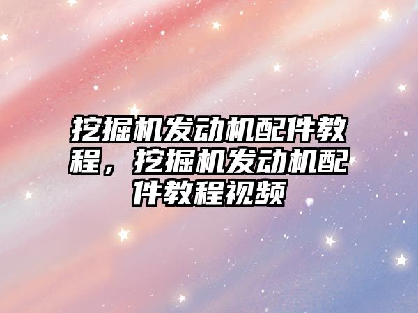 挖掘機發動機配件教程，挖掘機發動機配件教程視頻