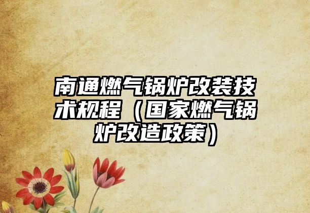 南通燃氣鍋爐改裝技術規程（國家燃氣鍋爐改造政策）