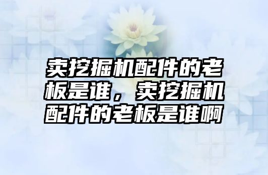 賣挖掘機配件的老板是誰，賣挖掘機配件的老板是誰啊