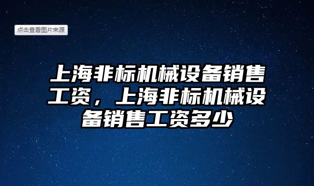 上海非標機械設備銷售工資，上海非標機械設備銷售工資多少