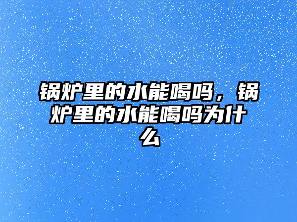 鍋爐里的水能喝嗎，鍋爐里的水能喝嗎為什么