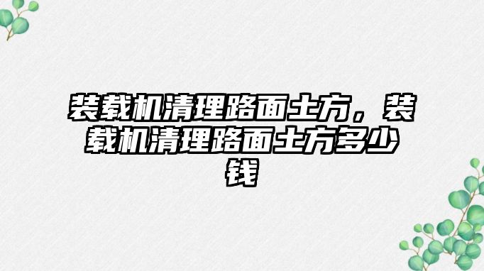 裝載機清理路面土方，裝載機清理路面土方多少錢