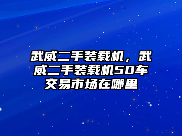 武威二手裝載機，武威二手裝載機50車交易市場在哪里