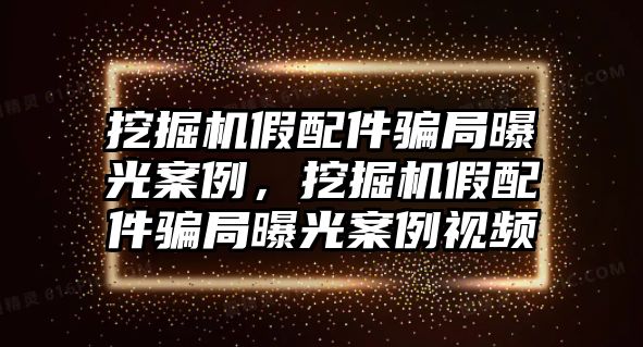 挖掘機假配件騙局曝光案例，挖掘機假配件騙局曝光案例視頻