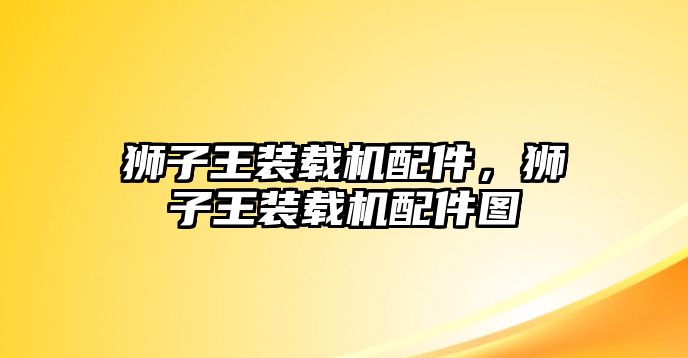 獅子王裝載機配件，獅子王裝載機配件圖