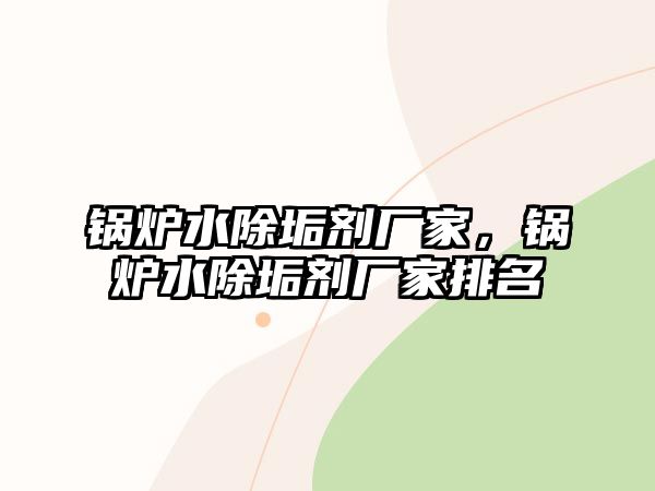 鍋爐水除垢劑廠家，鍋爐水除垢劑廠家排名