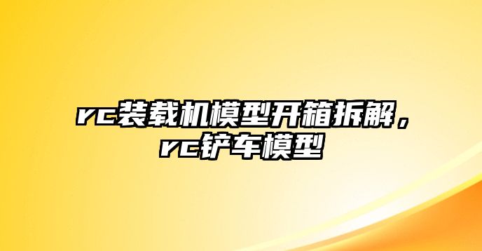 rc裝載機模型開箱拆解，rc鏟車模型