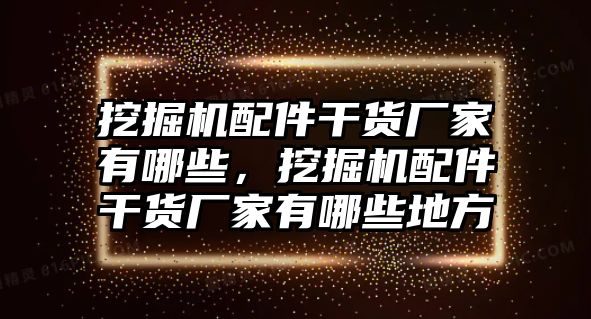 挖掘機配件干貨廠家有哪些，挖掘機配件干貨廠家有哪些地方