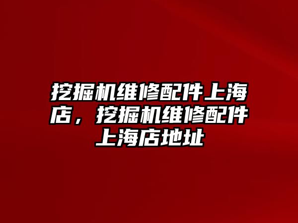 挖掘機維修配件上海店，挖掘機維修配件上海店地址