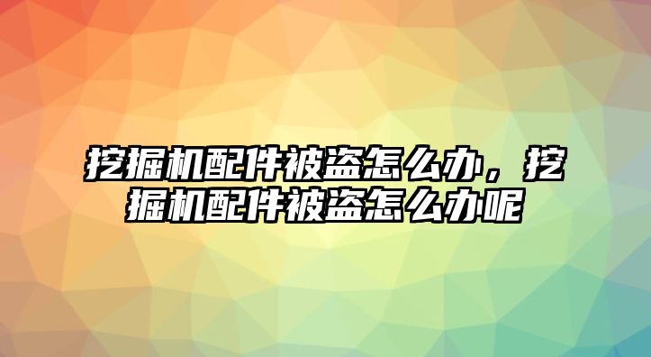 挖掘機配件被盜怎么辦，挖掘機配件被盜怎么辦呢