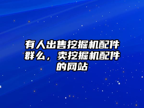 有人出售挖掘機配件群么，賣挖掘機配件的網站