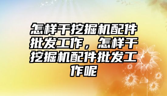 怎樣干挖掘機配件批發(fā)工作，怎樣干挖掘機配件批發(fā)工作呢