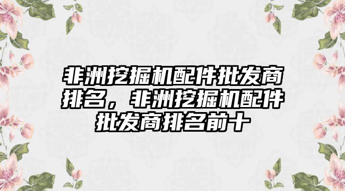 非洲挖掘機配件批發(fā)商排名，非洲挖掘機配件批發(fā)商排名前十