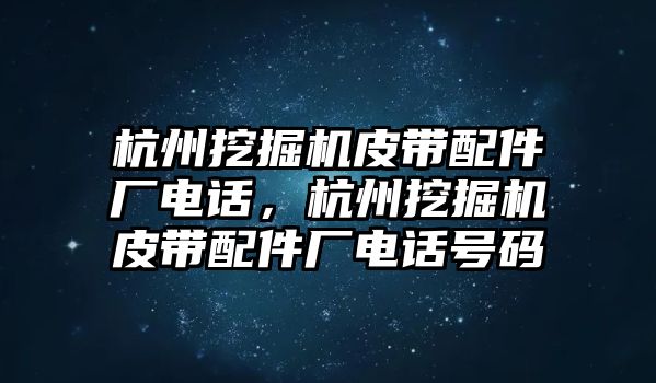 杭州挖掘機皮帶配件廠電話，杭州挖掘機皮帶配件廠電話號碼