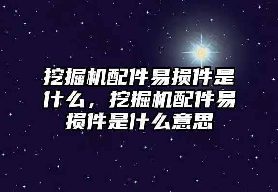 挖掘機配件易損件是什么，挖掘機配件易損件是什么意思