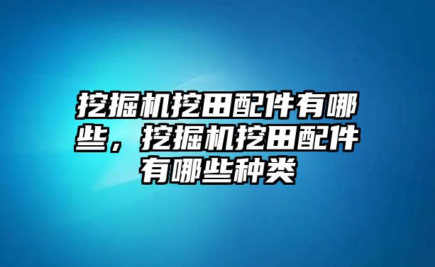 挖掘機挖田配件有哪些，挖掘機挖田配件有哪些種類