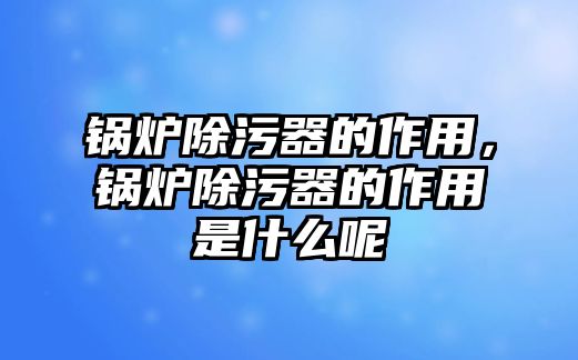 鍋爐除污器的作用，鍋爐除污器的作用是什么呢