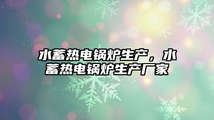 水蓄熱電鍋爐生產，水蓄熱電鍋爐生產廠家