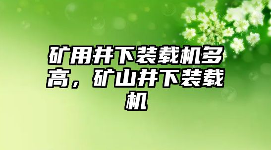 礦用井下裝載機多高，礦山井下裝載機