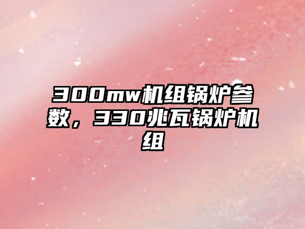 300mw機組鍋爐參數，330兆瓦鍋爐機組