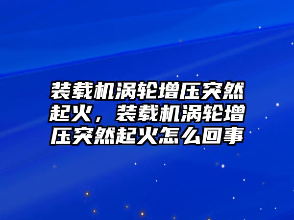 裝載機渦輪增壓突然起火，裝載機渦輪增壓突然起火怎么回事