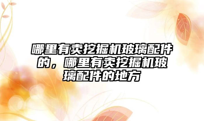 哪里有賣挖掘機玻璃配件的，哪里有賣挖掘機玻璃配件的地方