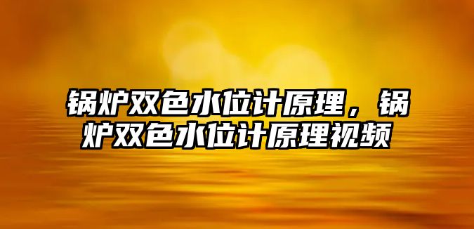 鍋爐雙色水位計原理，鍋爐雙色水位計原理視頻