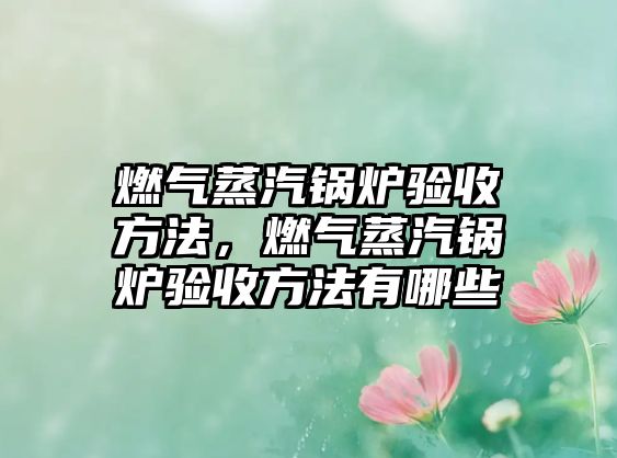 燃氣蒸汽鍋爐驗收方法，燃氣蒸汽鍋爐驗收方法有哪些