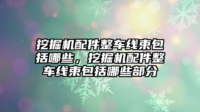 挖掘機配件整車線束包括哪些，挖掘機配件整車線束包括哪些部分