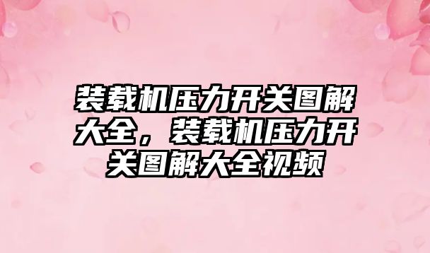 裝載機壓力開關圖解大全，裝載機壓力開關圖解大全視頻