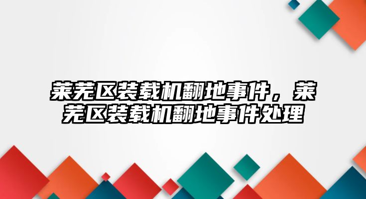 萊蕪區(qū)裝載機(jī)翻地事件，萊蕪區(qū)裝載機(jī)翻地事件處理