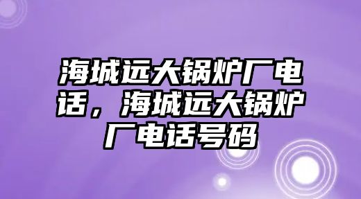 海城遠大鍋爐廠電話，海城遠大鍋爐廠電話號碼