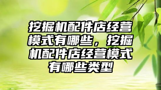 挖掘機配件店經營模式有哪些，挖掘機配件店經營模式有哪些類型