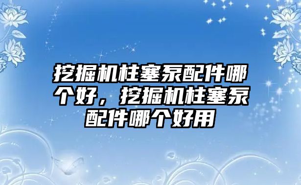 挖掘機柱塞泵配件哪個好，挖掘機柱塞泵配件哪個好用