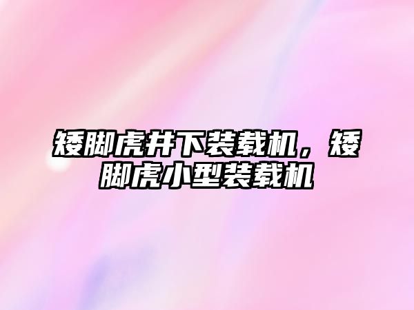 矮腳虎井下裝載機，矮腳虎小型裝載機