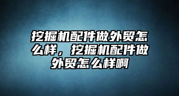 挖掘機配件做外貿怎么樣，挖掘機配件做外貿怎么樣啊