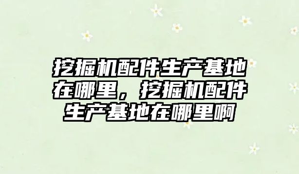 挖掘機配件生產基地在哪里，挖掘機配件生產基地在哪里啊