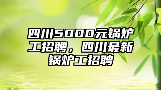 四川5000元鍋爐工招聘，四川最新鍋爐工招聘