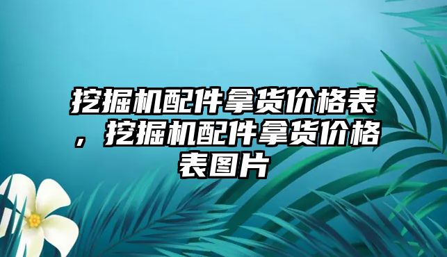 挖掘機配件拿貨價格表，挖掘機配件拿貨價格表圖片