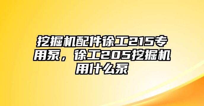 挖掘機配件徐工215專用泵，徐工205挖掘機用什么泵